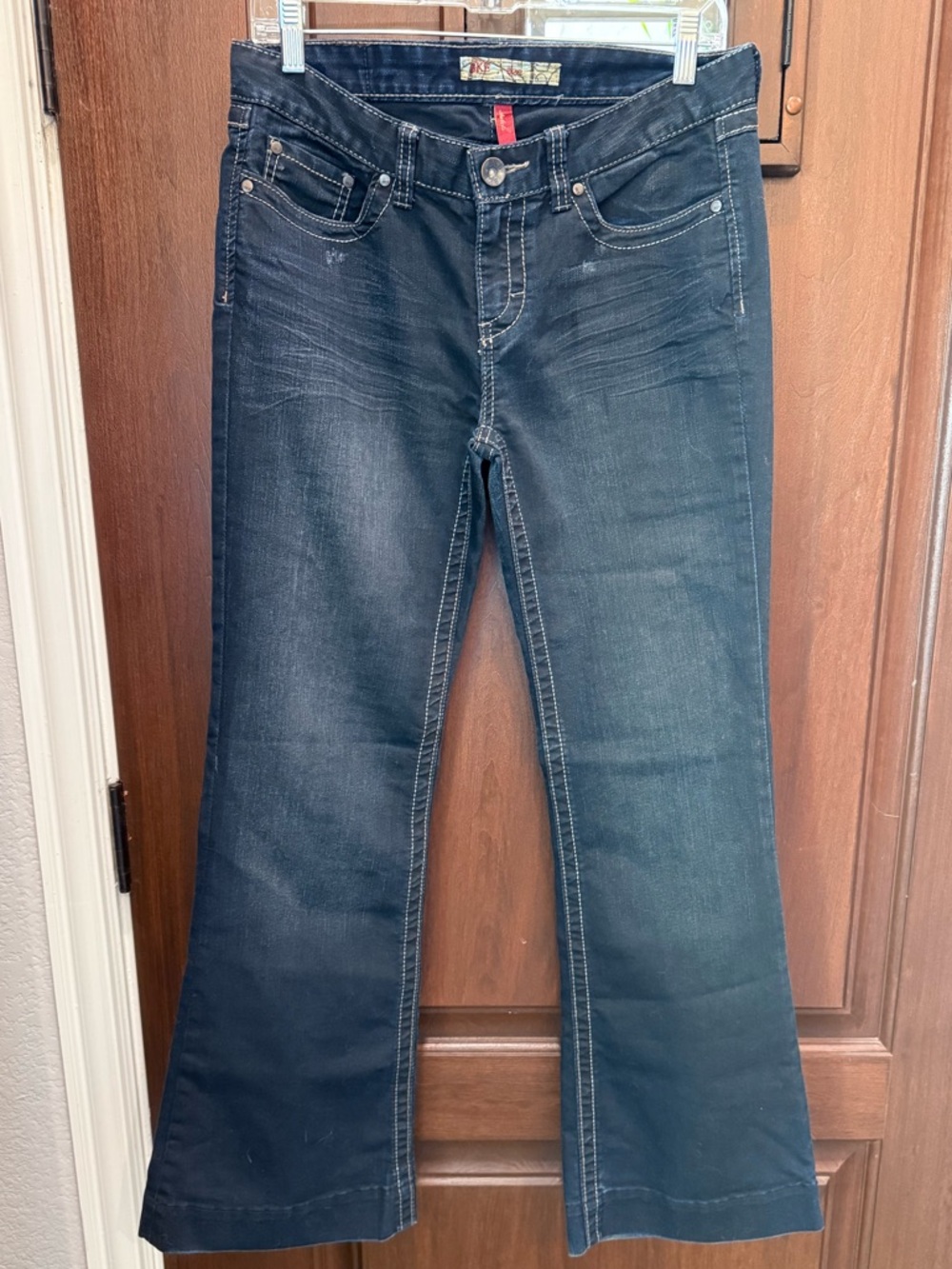 BKE BUCKLE Brie Jeans 28x31.5 Brie Stretch Boot Cut Womens Dark Wash Embellished